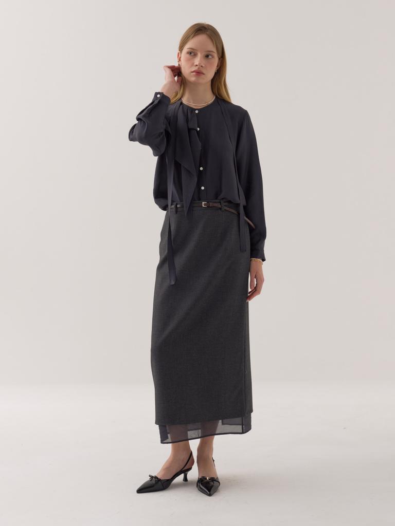 EL Ana See-Through Matching Midi Skirt (2 Colors)