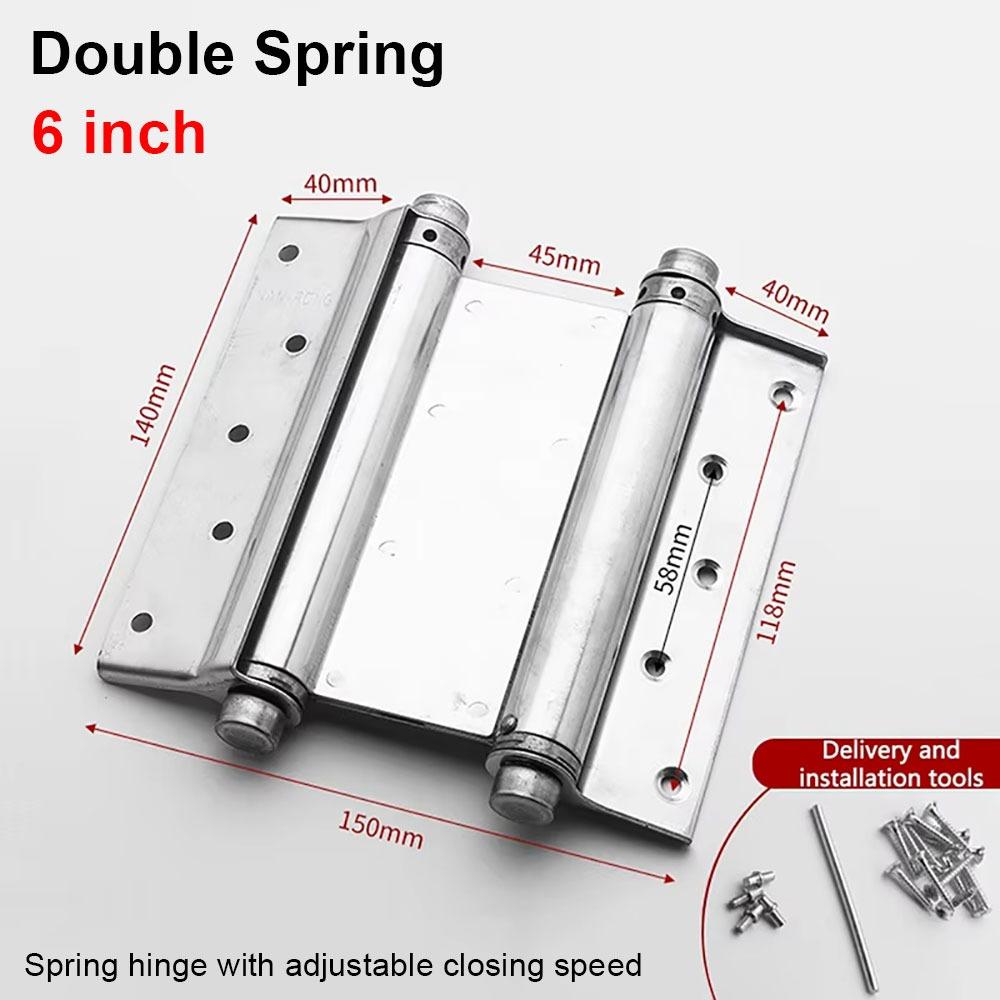 1Pcs Double Opening Door Hinge With Inner And Outer Free Spring Hinge Hardware Accessory