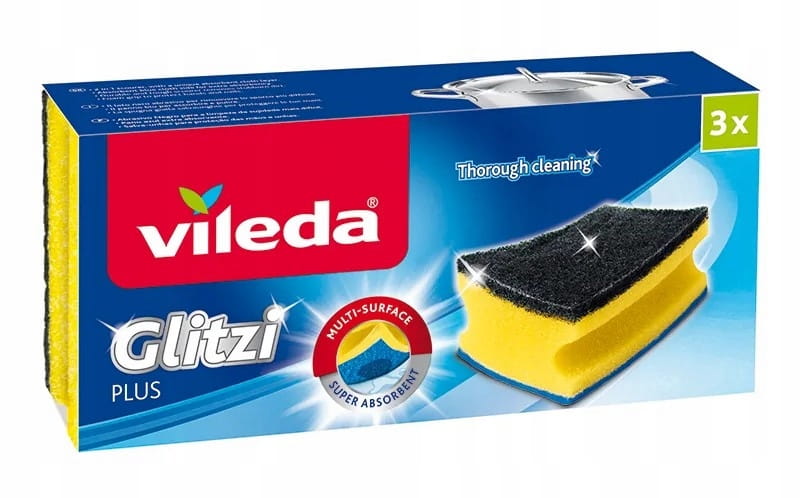 Kitchen sponge, profiled, for dishes, 3 pcs.