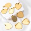 5Pcs 2Pcs Stainless Steel Heart Blank Pendant Trays Bezel Charms Bulk for Homemade Necklaces Jewelry Making DIY Crafts Resin Art