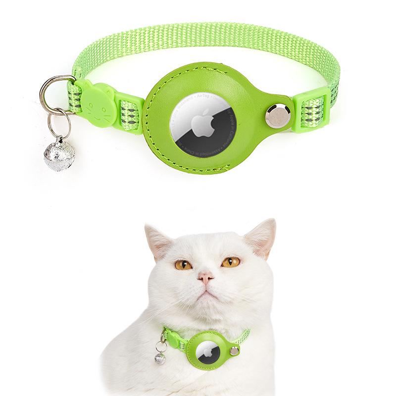 Reflective Cat Collar with Airtag Holder and Bell - Anti-Lost Tracker for Cats