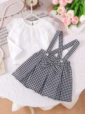 Girls Outfit Printed Long SleeveTops And Skirt Children' Clothing Sets Size