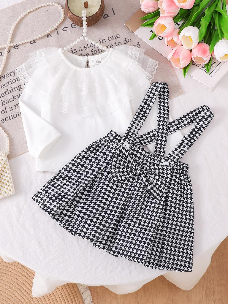Girls Outfit Printed Long SleeveTops And  Skirt  Children' Clothing Sets Size
