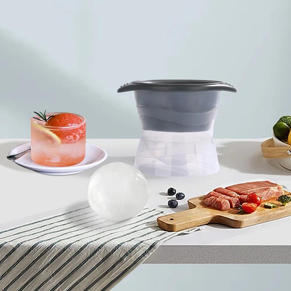 Large Round Ice Cube Tray Molds for Whiskey with Fast Freeze Function and Silicone Material Popsicle Bag Ice Pack Popsicle Molds