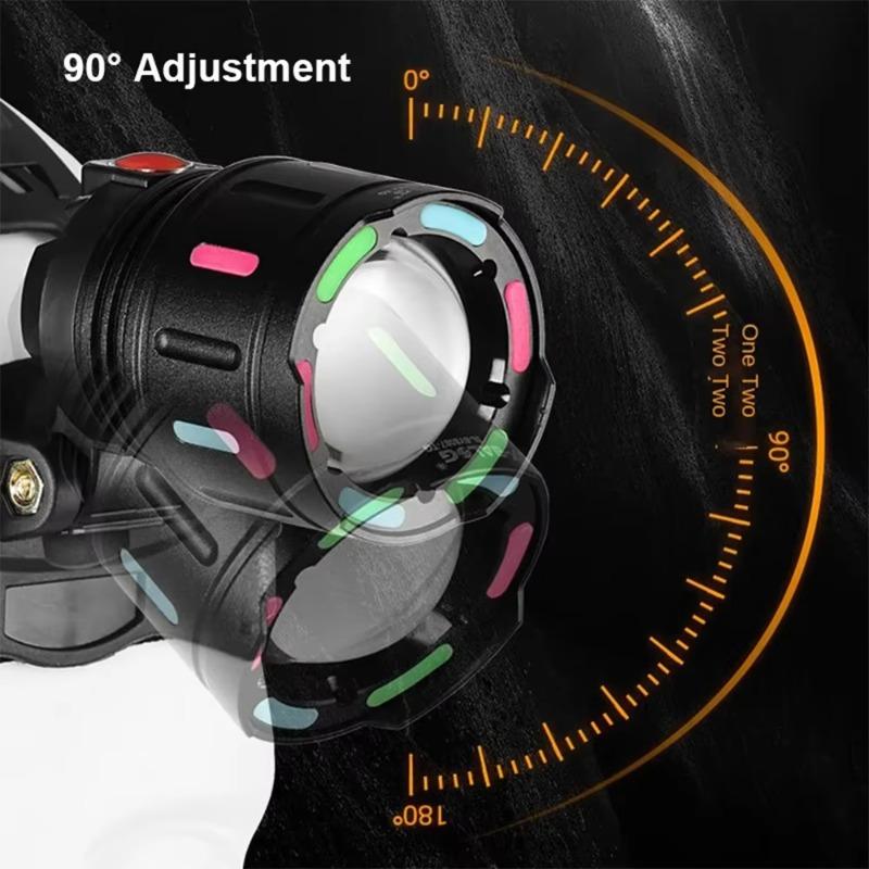 High-Power LED Headlight USB Charging Zoom Head Flashlight Waterproof Lantern Outdoor Camping Fishing Waterproof