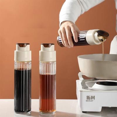 500ML Automatic Opening and Closing Oil Glass Bottle Leak-proof Olive Oil Storage Vinegar Dispenser for Cooking Baking Salad