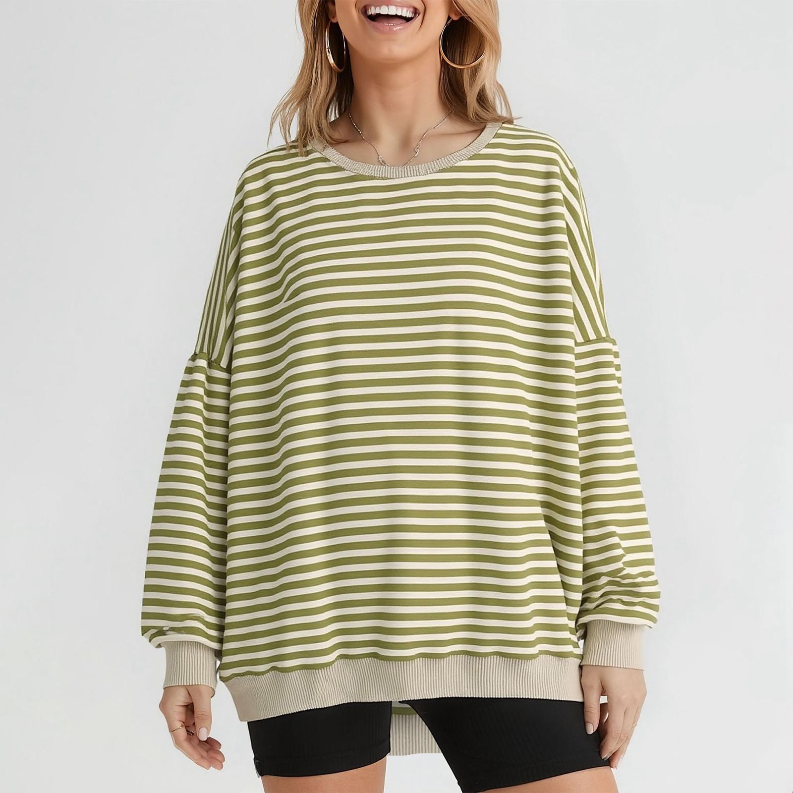 

Женская модная повседневная блузка свободного кроя в полоску с длинными рукавами M жёлтый