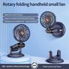 2400mAh Mini Adjustable Fan LED Digital Display Stroller Fan Handheld Folding Fan  Home Desk