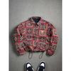 Mens Long Sleeve Tribal Style Jacket Red Lightweight Windproof Outdoor Top