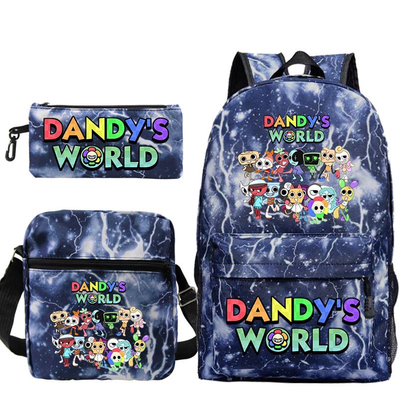Dandy's World Game Merchandise Printed Primary and Secondary School Schoolbag Three-piece Popular Children's Backpack