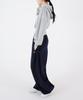 UMM Women'S Snap Button Wide Balloon Sweatpants Navy