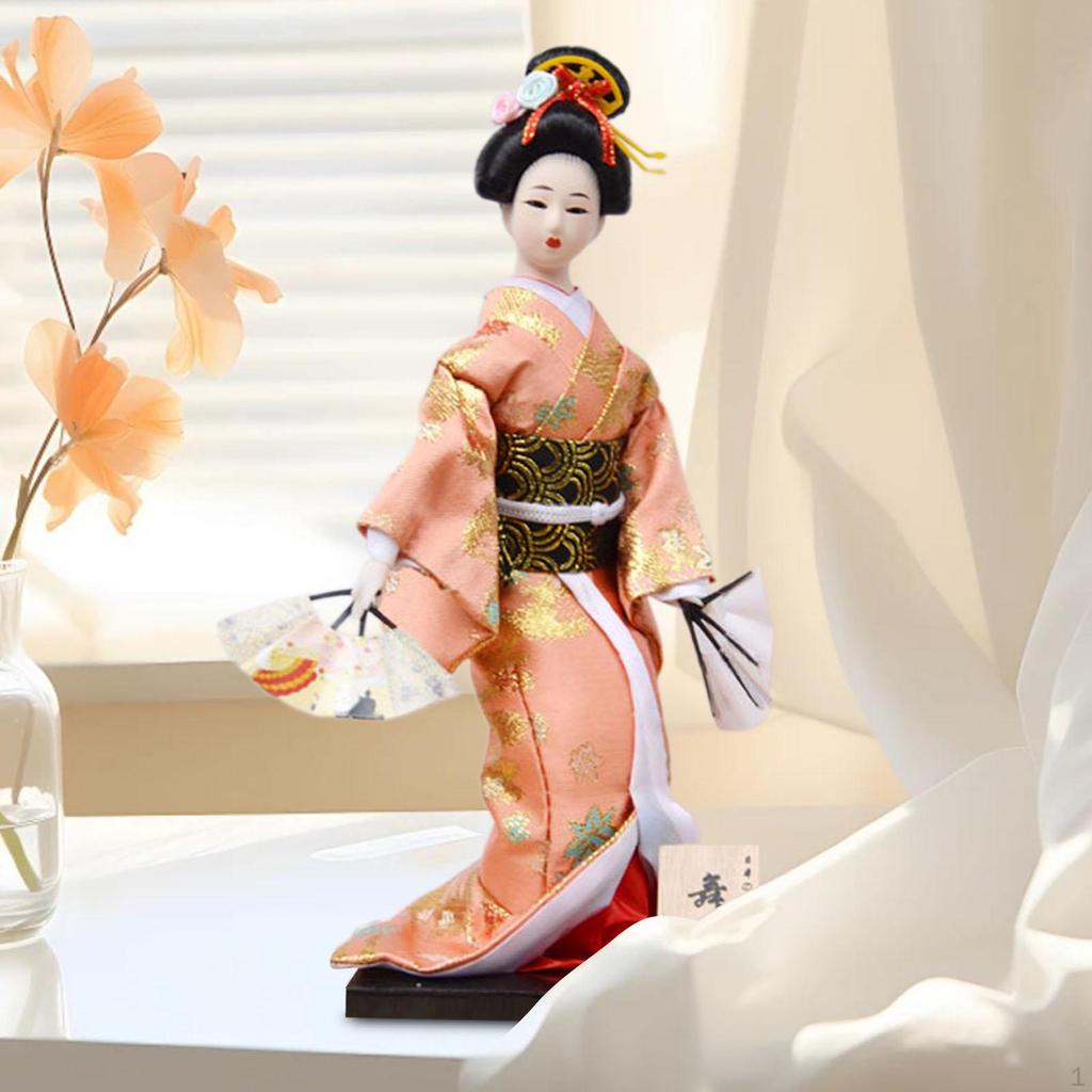 Japanese Kimono Doll Asian Statue Lady Statuette Decorative Collectible Figurine Kabuki for