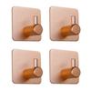 4Pcs Bathroom Towel Hook Multipurpose Sticky Wall Hooks Wall Mounted Coat Rack Robe Clothes Hook for Bath Kitchen