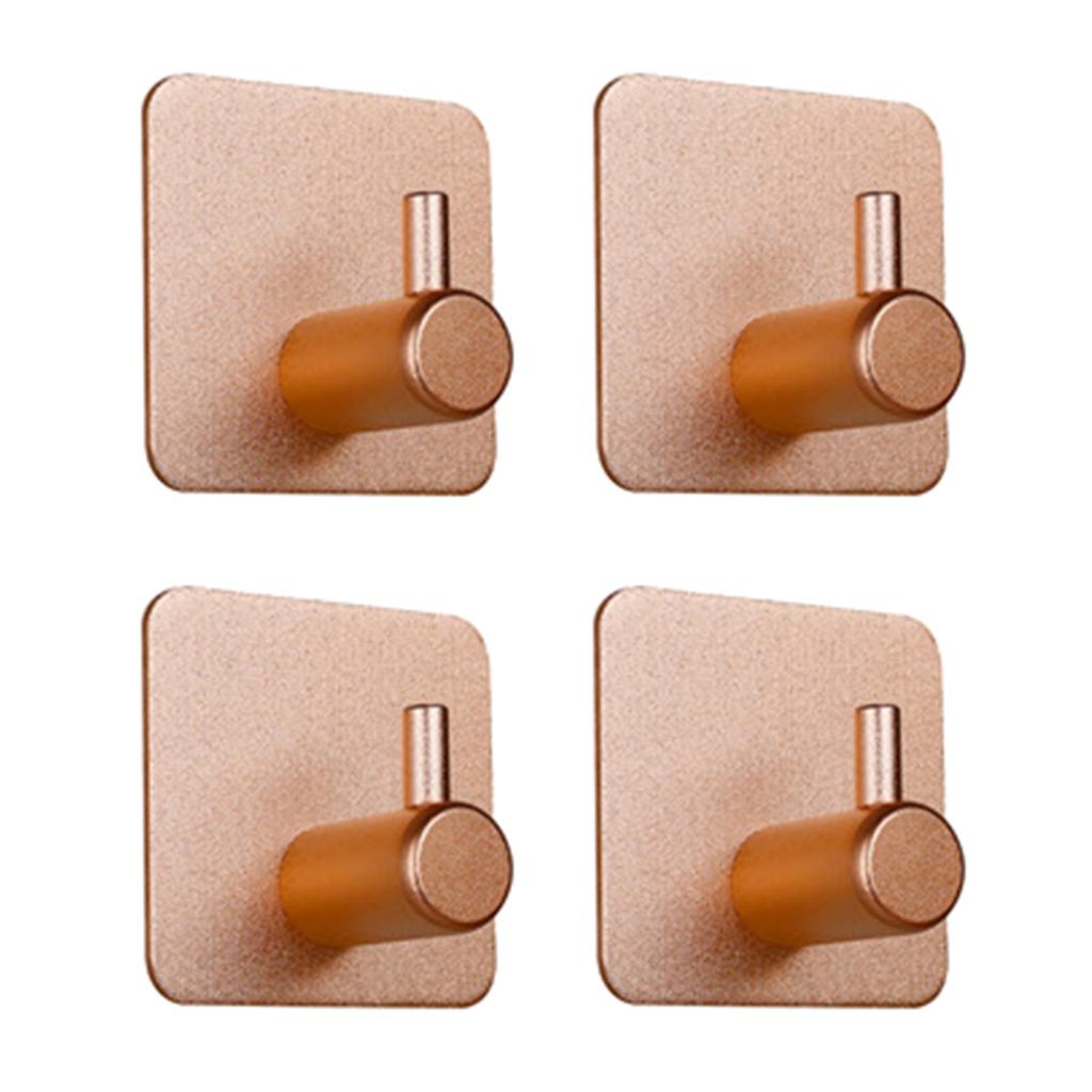 4Pcs Bathroom Towel Hook Multipurpose Sticky Wall Hooks Wall Mounted Coat Rack Robe Clothes Hook for Bath Kitchen