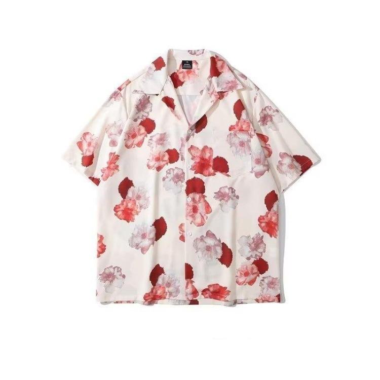 Vintage Floral Print Women Blouse Casual Loose Fit Turn Down Collar Leaf Design Chic Single Breasted Ladies Top