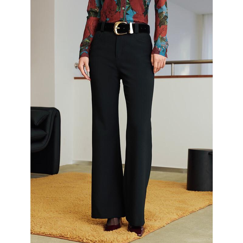 JUZUI Women's 2025 Spring Minimalist Slit Flared Commuter Pants