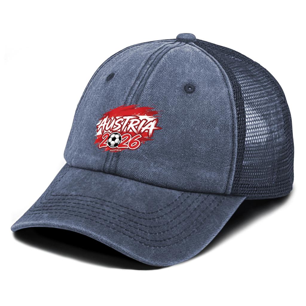 AUSTRIA Flag Printed Baseball Hat Adjustable Comfortable Slouchy Simple Mesh Cap For Women Street Style Tennis Cycle