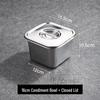 Stainless Steel Seasoning Jar with Lid - Square Kitchen Storage for Spice, Jam, Oil, or Fruit Pulp.