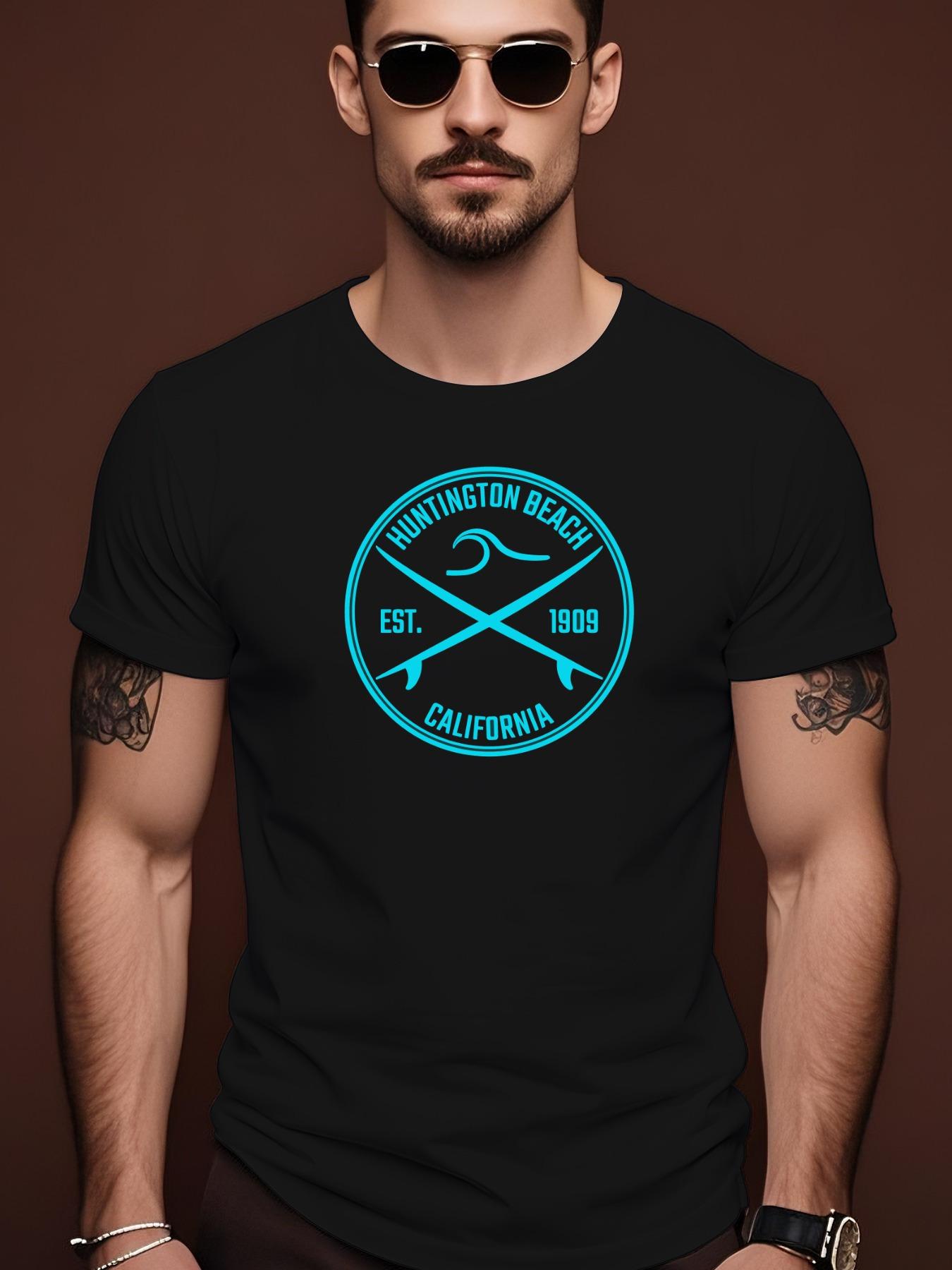 Summer Tshirt with Washington Beach California Graphic - ... XXXXL