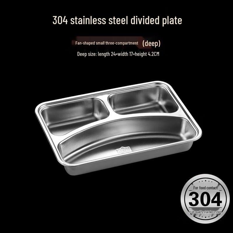 AnMu Stainless Steel Divided Lunch Tray
