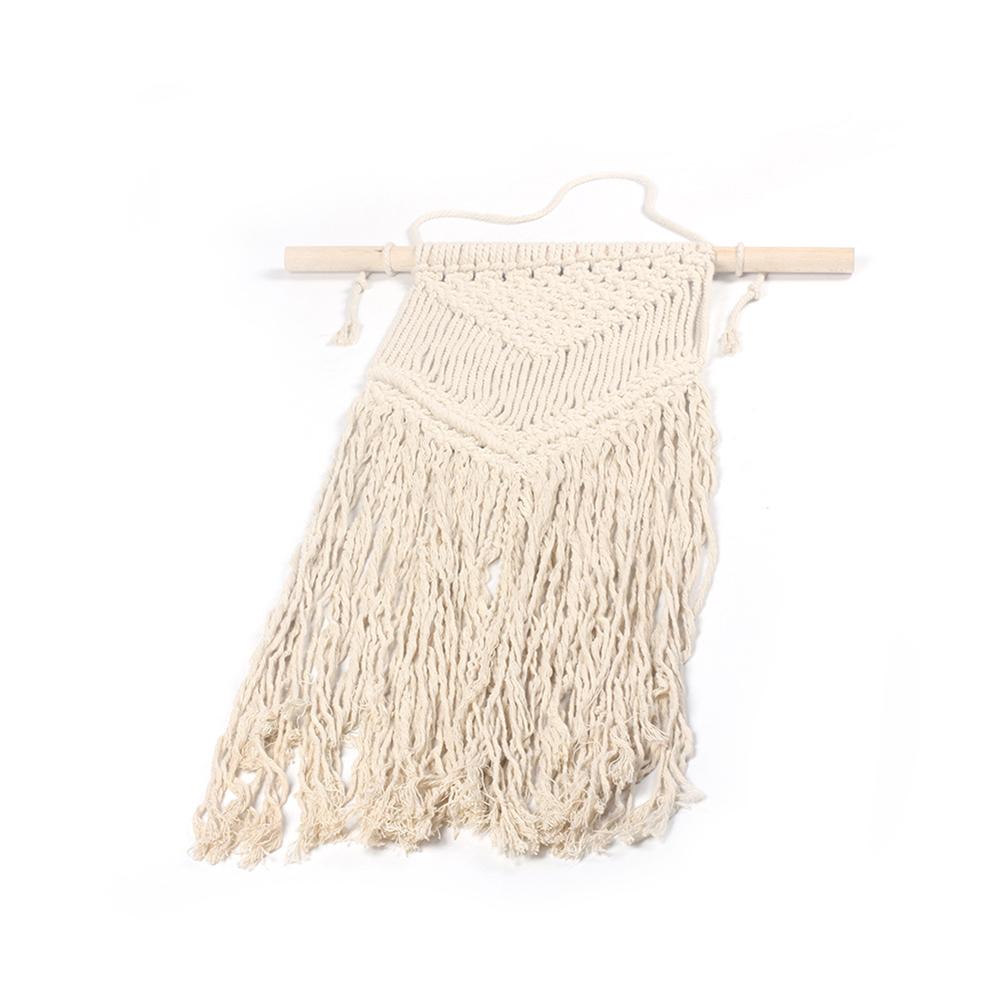 Pure Cotton Tapestry Hand Woven Cotton Tassel Hanging Tapestry for Living Room Wall Decor Beautiful Apartment Dorm Room Decoration