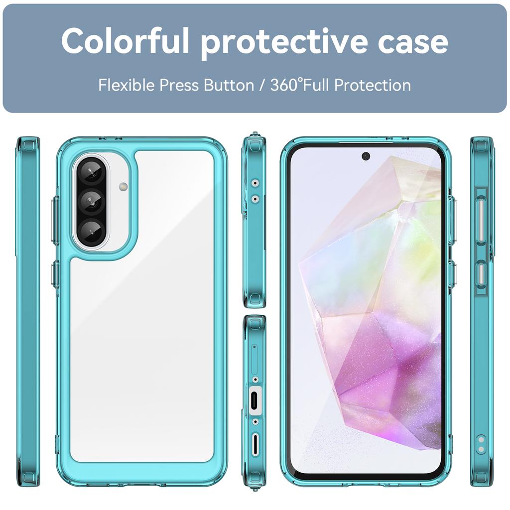 For Samsung Galaxy A56 5G Phone Case WANLONFENG XC Series TPU Acrylic Cover with Tempered Glass (Big Lens Hole)