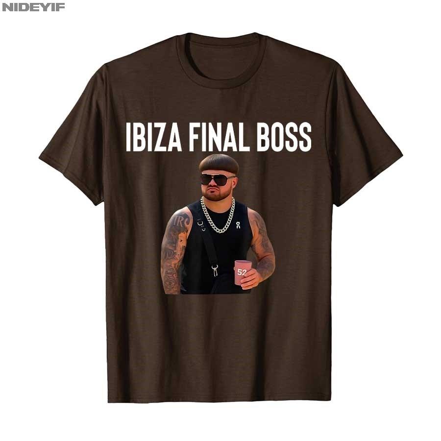 Funny Viral Bower Haircut Ibiza Final Boss Meme Club Summer T-shirt For Men Women 100% Cotton T Shirts Short Sleeve Tops P386