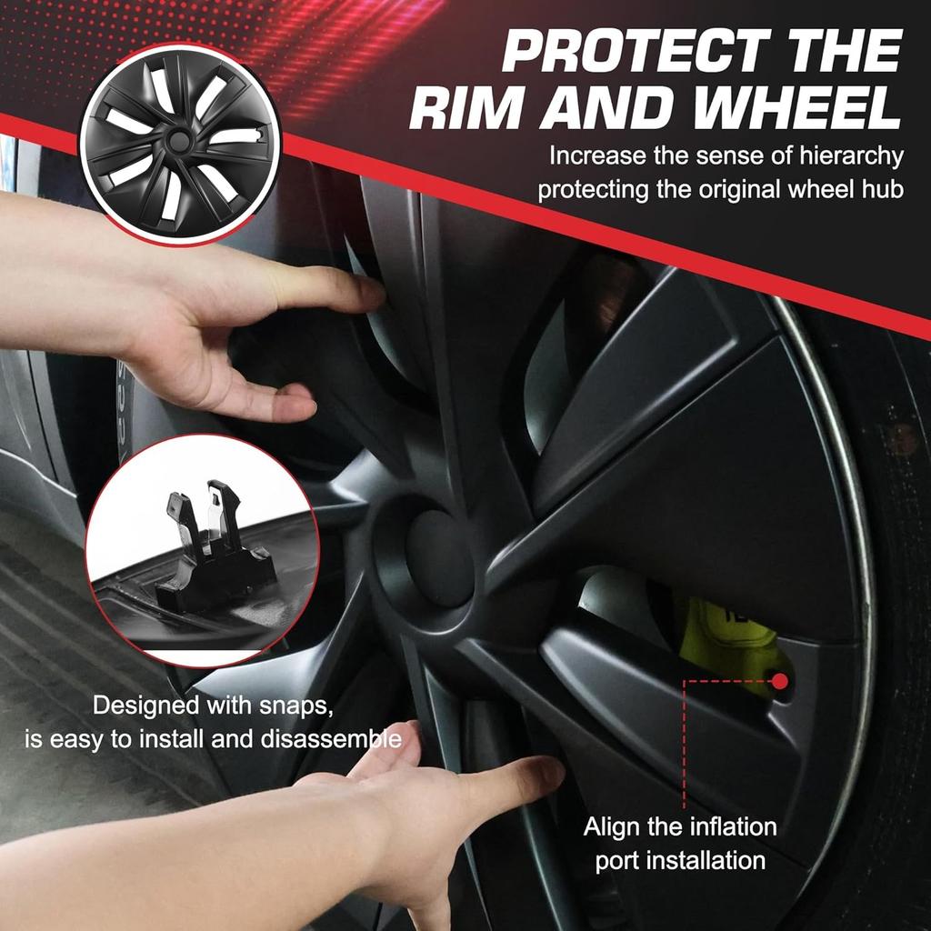 For Model Y Hubcaps 19 Inch Wheel Covers 19''  Wheel Hub Caps Gemini Kit Fit Model Y Accessories 2024-2021 4 Pcs Rim Protector ypbhr22
