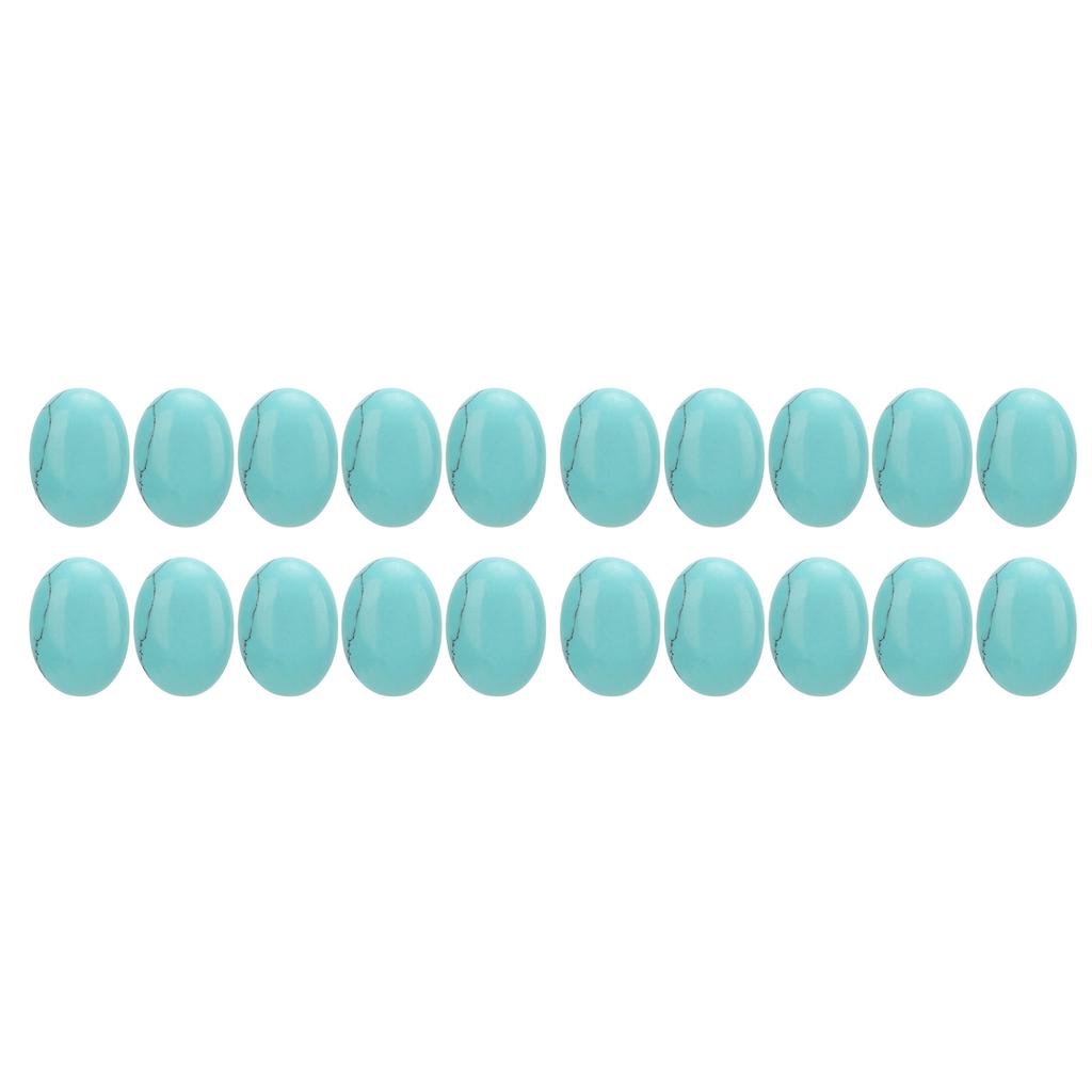 20 ks Přírodních oválných plochých kabošonů 18x13mm Vejcovité tyrkysové pro výrobu šperků a korálků