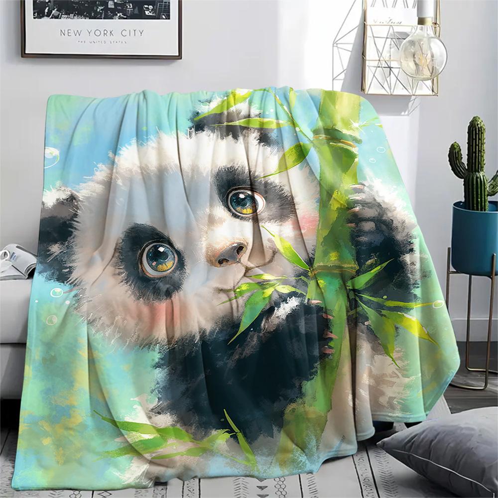 Coperta in Flanella con Stampa Panda, Alta Qualità, Confortevole per Tutte le Stagioni, Decorazione per la Casa, Calore e Comfort, Perfetta per Regali di Natale