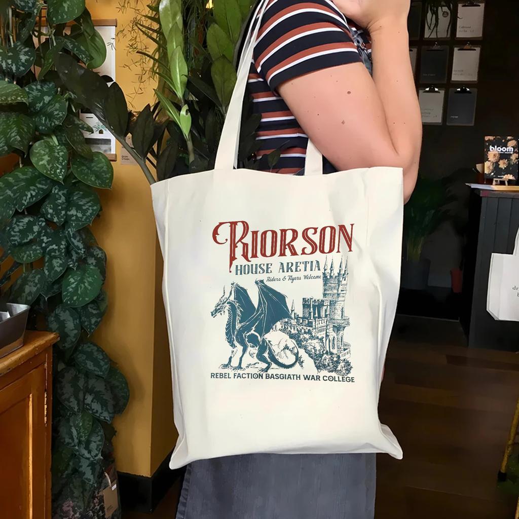Iron Flame Tote Bag  Tote Bag Violet Sorrengail Silver One Dragon Rider Tote Bag