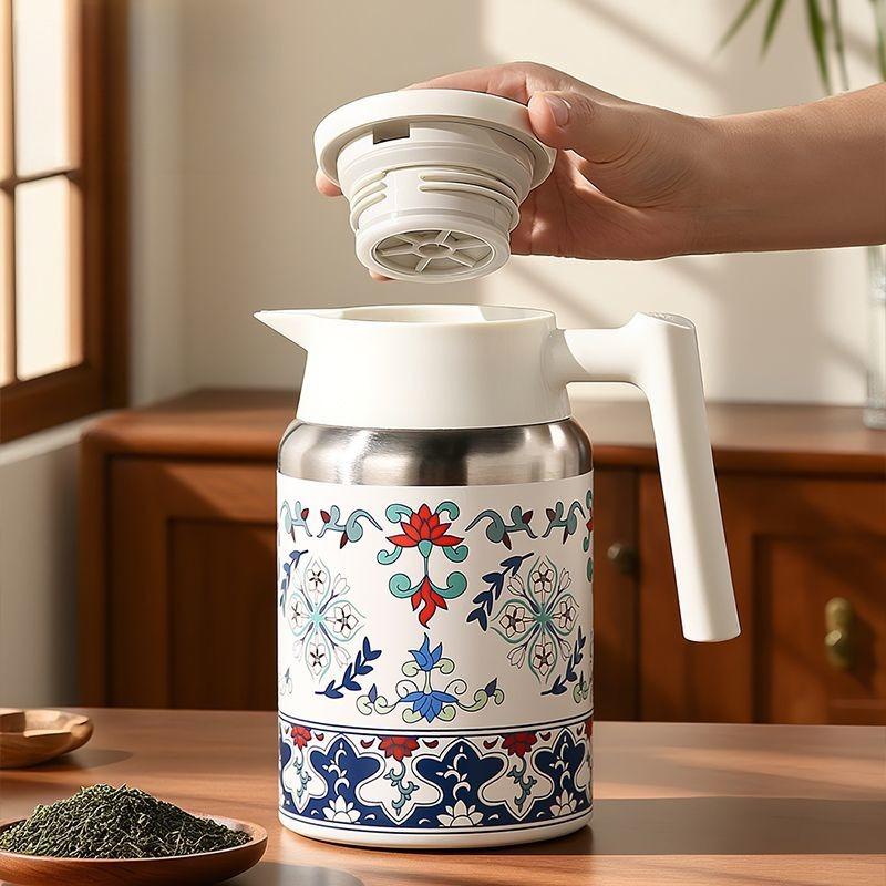 1PC Insulation Kettle Chinese Wind Large Capacity Household Kettle New Coffee Pot Warm Bottle Household Goods