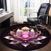 1pc Lotus Flower Mandala Office Round Rug, Carpet for Office, Gaming, Lightweight Round Floor Mat yy260208089