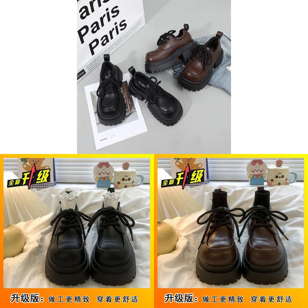 British Style Womens Loafers With Thick Heel Pu Leather Casual Shoes For Daily Wear