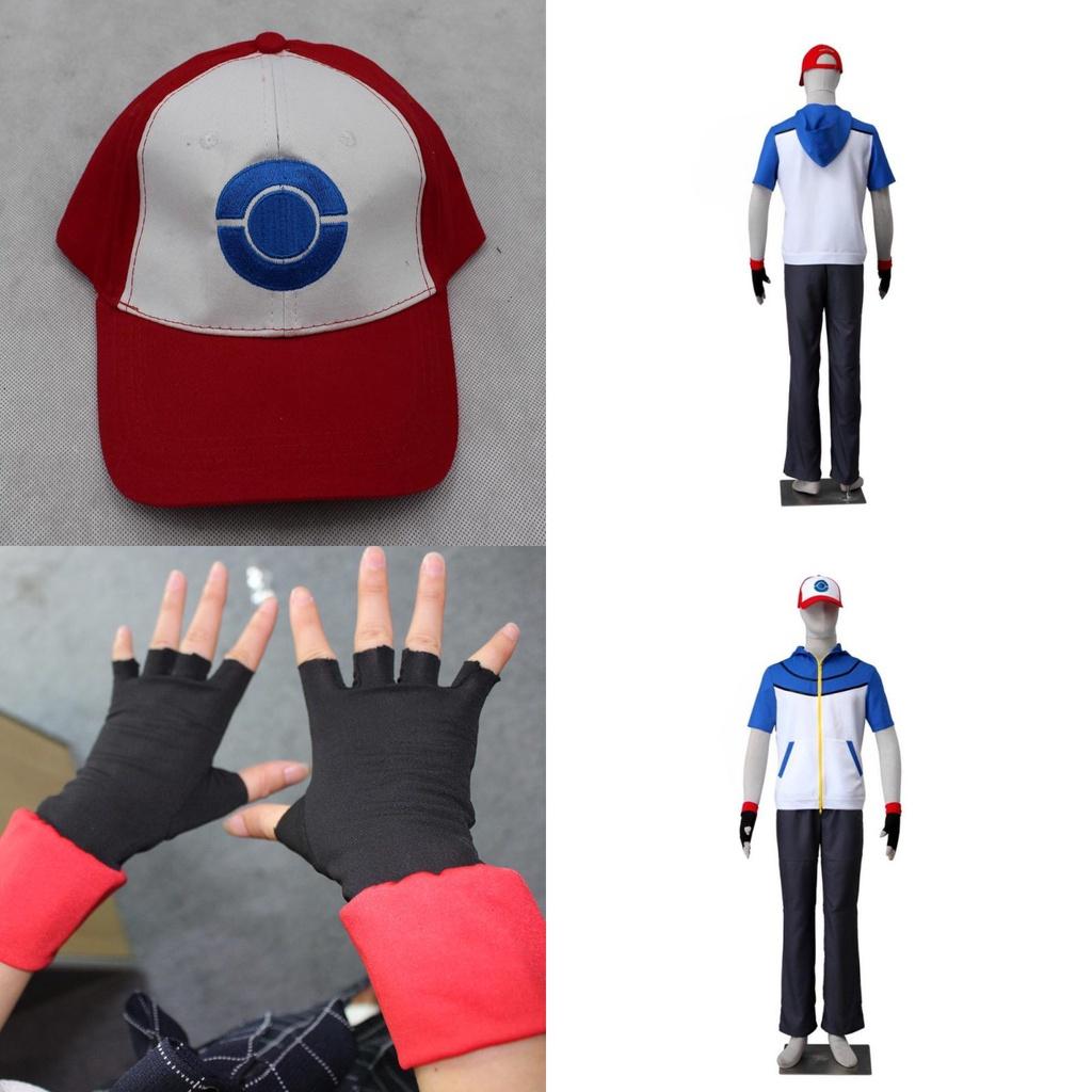 Prémiový kostým trenéra Pokémonů pro děti i dospělé Obsahuje bundu, rukavice a klobouk
