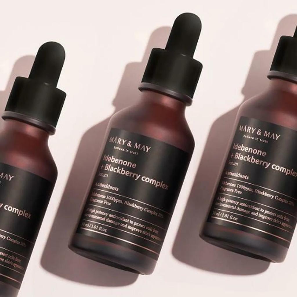Mary & May Idebenone + Blackberry Complex Serum 30mL | Presenting Hydrated Texture, Brightening, Smoothing Texture