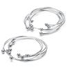 Metal European Silver Color Adjustable Cuff Open Bangles Cuff Bracelets With Bead Charms For Women DIY Jewelry Making