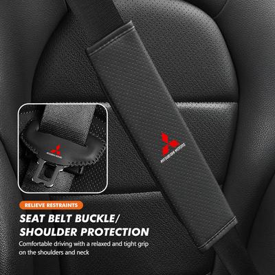For Universal Car Seat Belt Buckle Shoulder Pad Protective Cover Outlander Lancer L200 ASX Pajero Grandis Eclipse
