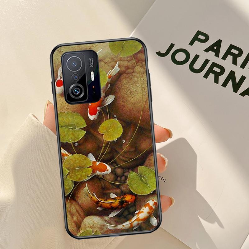 Koi Carp Fish Painting Case For Xiaomi 11T Pro 12 X Mi 11 Lite Cover For POCO X3 Pro X3 GT F3 M3 M4 X4 Pro Coque