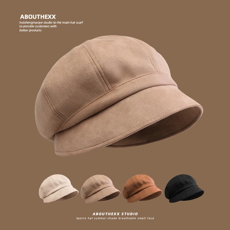 French Style Hat for Women All Match  Face Showing Small Pile Hat Fashionable Sunshade Fisherman Hat  Long In Front and Short In Back  Trendy