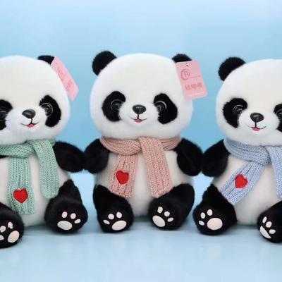 Cute Scarf Panda Doll Plush Toy Simulation Giant Panda Doll 8 Inch Grab Machine Doll Zoo Memorial