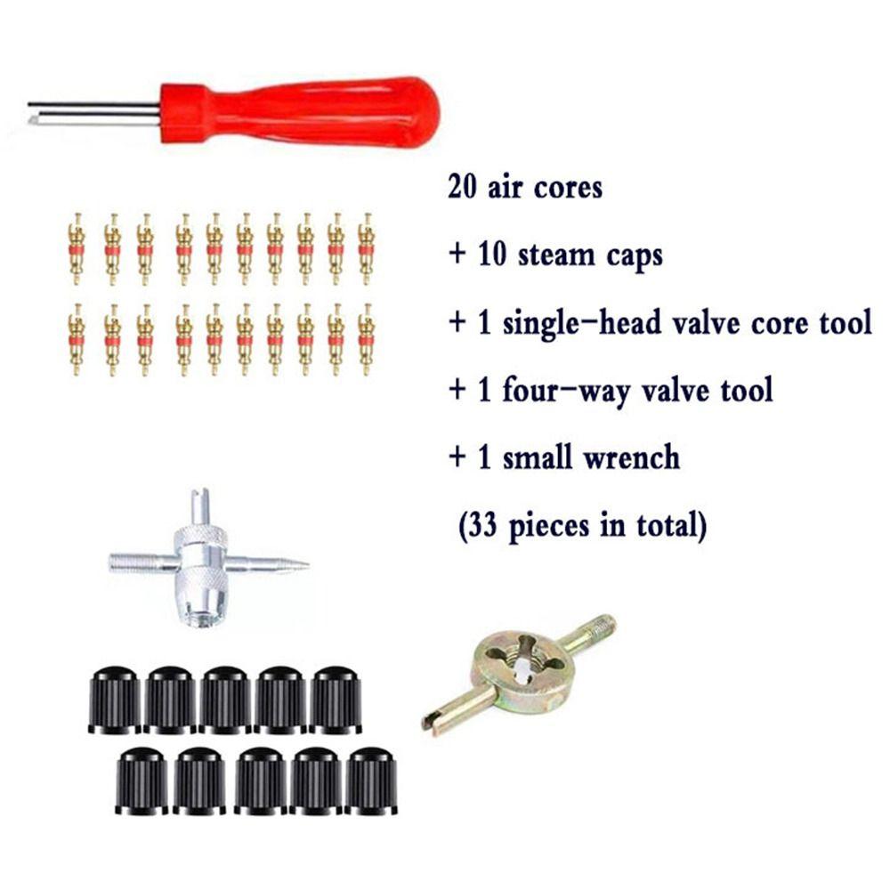 33-teiliges rostfreies Reifenventil-Reparaturwerkzeug-Set Universelles Ventilentfernungs-Abzieherwerkzeug Motorräder