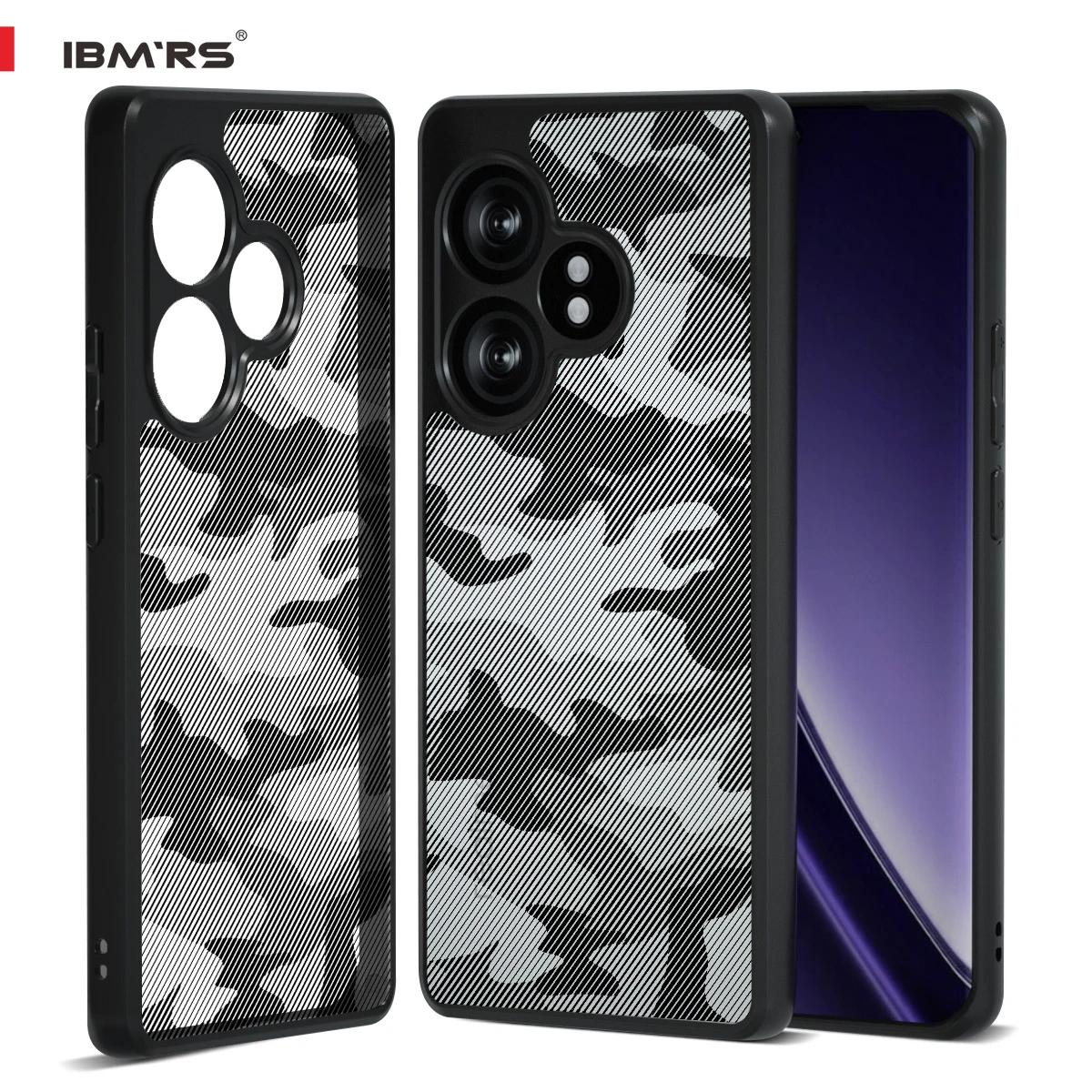 (В комплекте ремешок на запястье)Чехол IBMRS для realme GT Neo6, полупрозрачный матовый противоударный защитный чехол, черный камуфляж