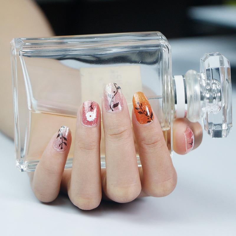 Verlaufs Gänseblümchen Nagelsticker Vollsticker 3D Nagelkunst Sticker Wasserdichter Nagelsticker Vollsticker