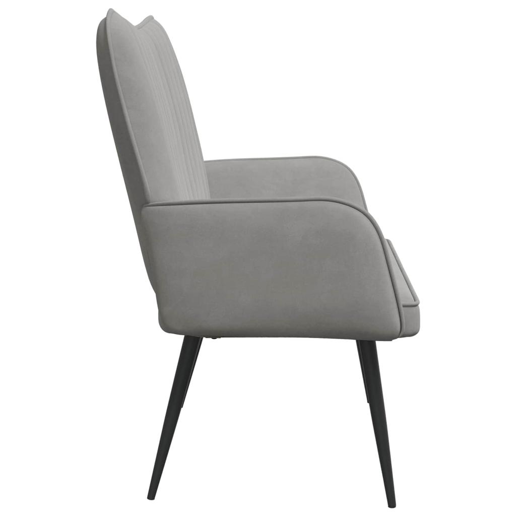 2 Seater Sofa Light Grey 115 x 61 x 87 cm Velvet (V)