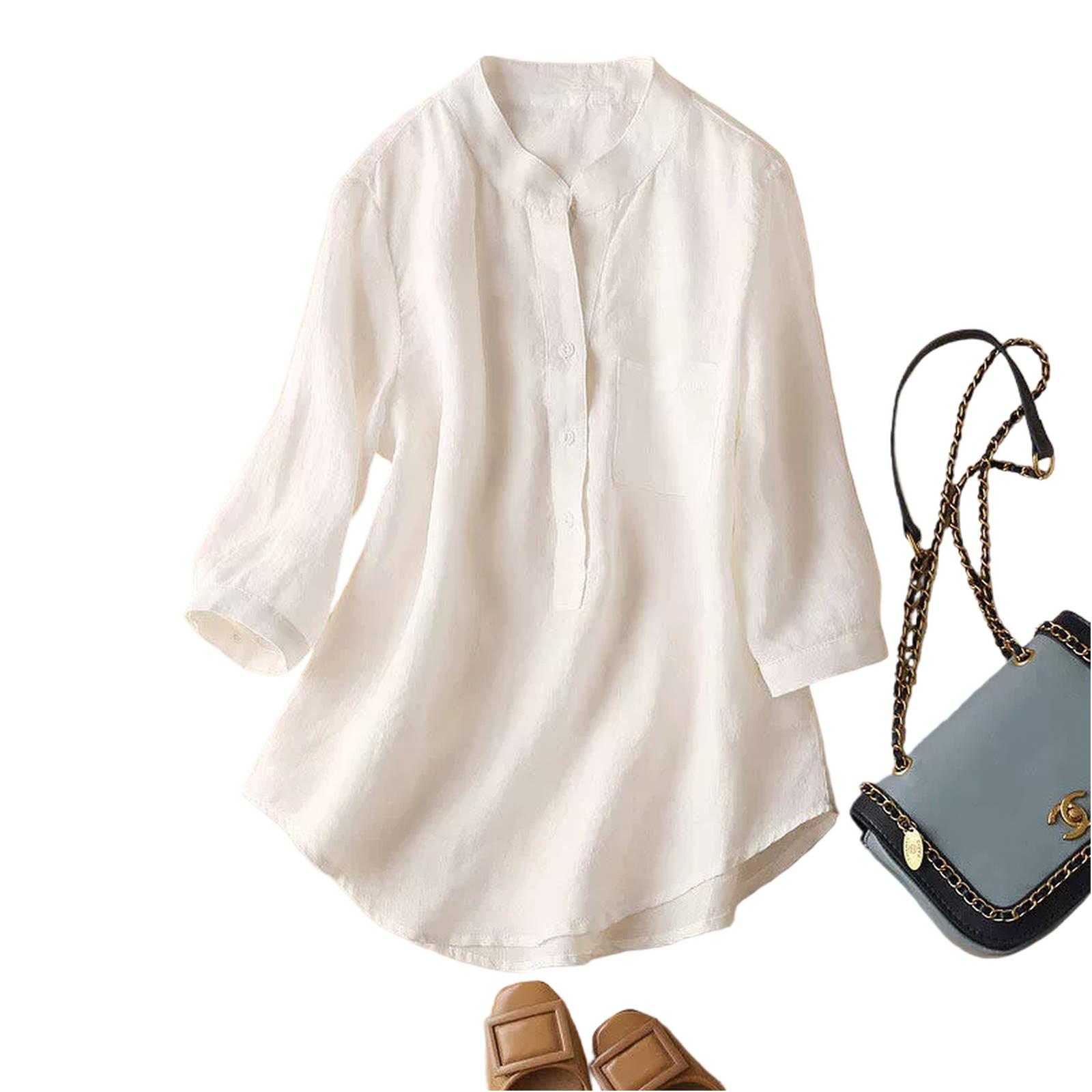 

Жіноча повсякденна туніка великого розміру з принтом, вільна, на ґудзиках, блузка, топи