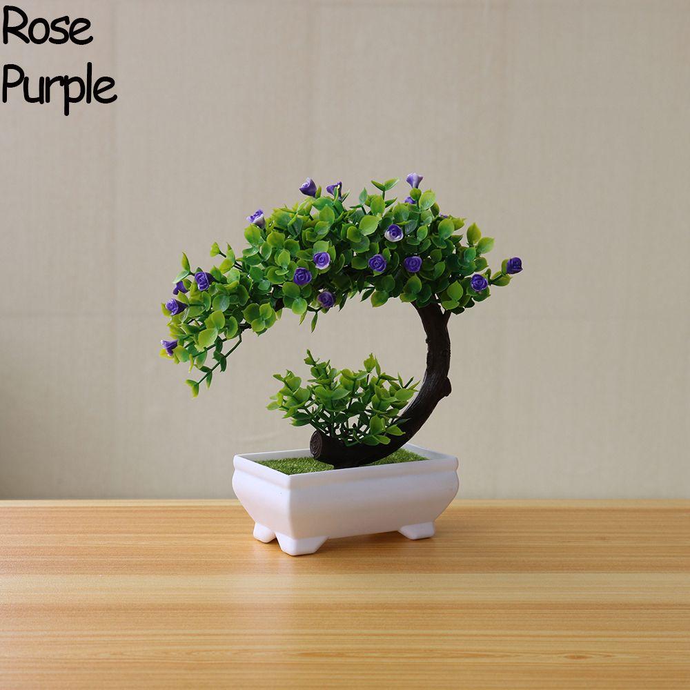 Colorful Welcoming Pine Home Decor Artificial Potted Simulation Bonsai Fake Plants Plastic Flowers