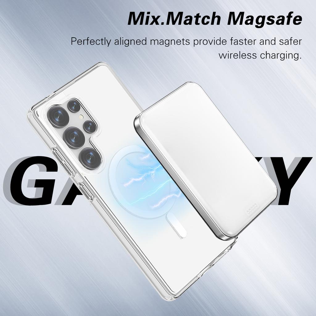 For Samsung Galaxy S25 Ultra Case Compatible with MagSafe TPU+PC Clear Phone Back Cover