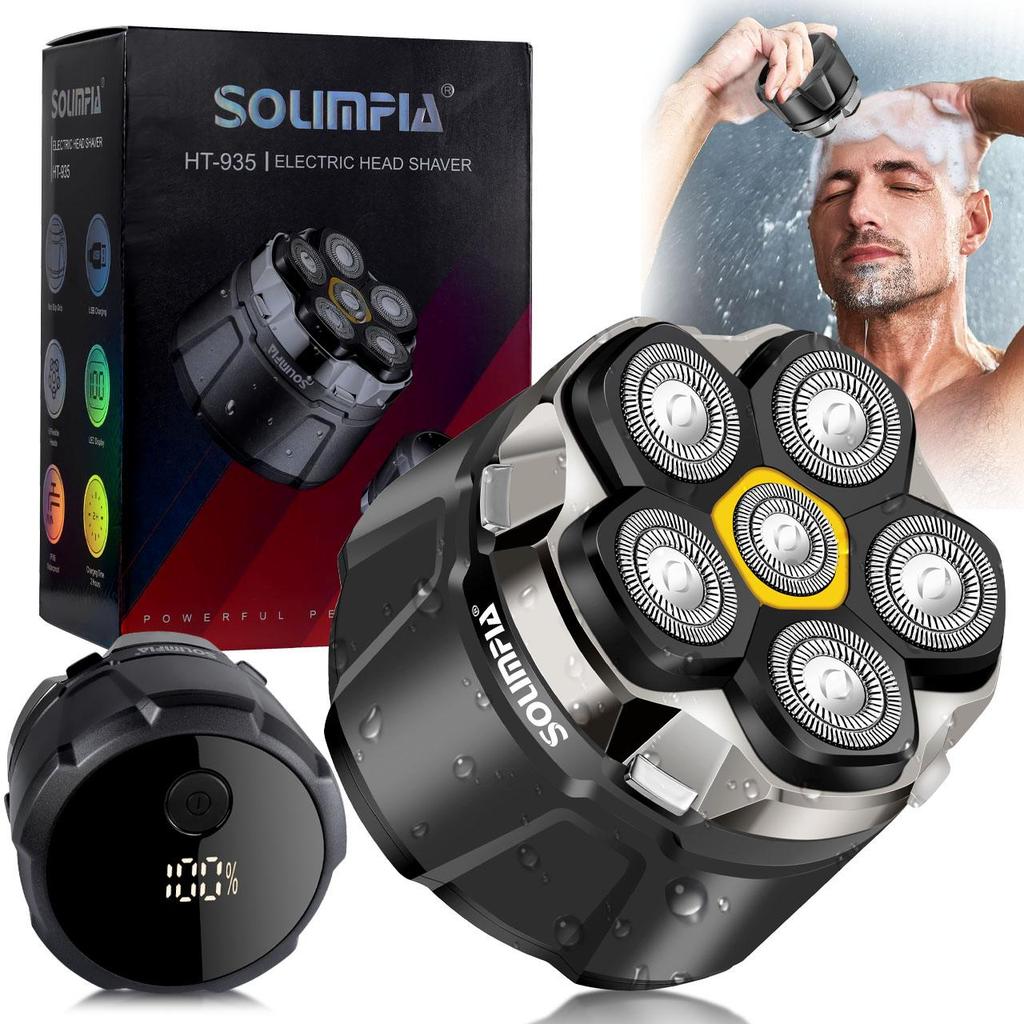 Head Shavers for Bald Men, Wyklaus Rechargeable Electric Razor Waterproof, Wet Dry Head and Face Shaver for Men, LED Display,