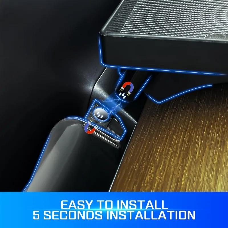 For Tesla Model 3 Y Center Console Storage Box Magnetic Under Screen Storage Box Car Dashboard Organizer Tissue Holder Glovebox